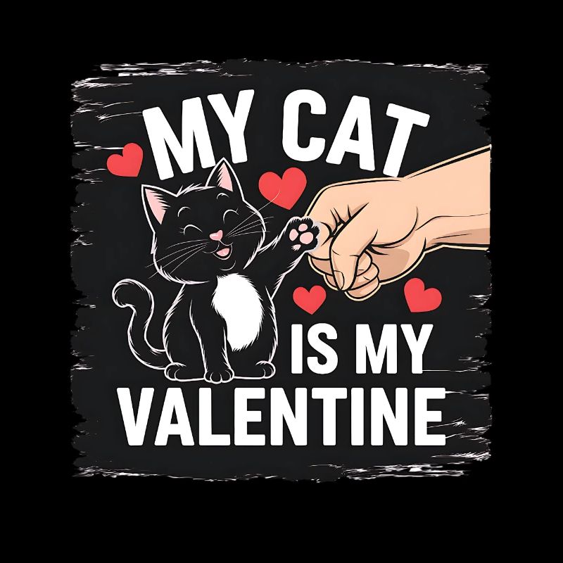 Célibataire & Chat Saint-Valentin Mon chat est mon valentin