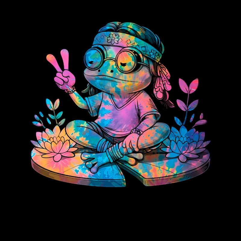 Friedenszeichen Dye Hippie Frog 60s