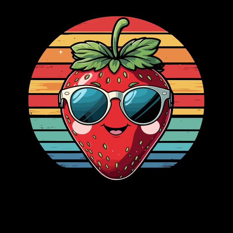 Erdbeere mit Sonnenbrille