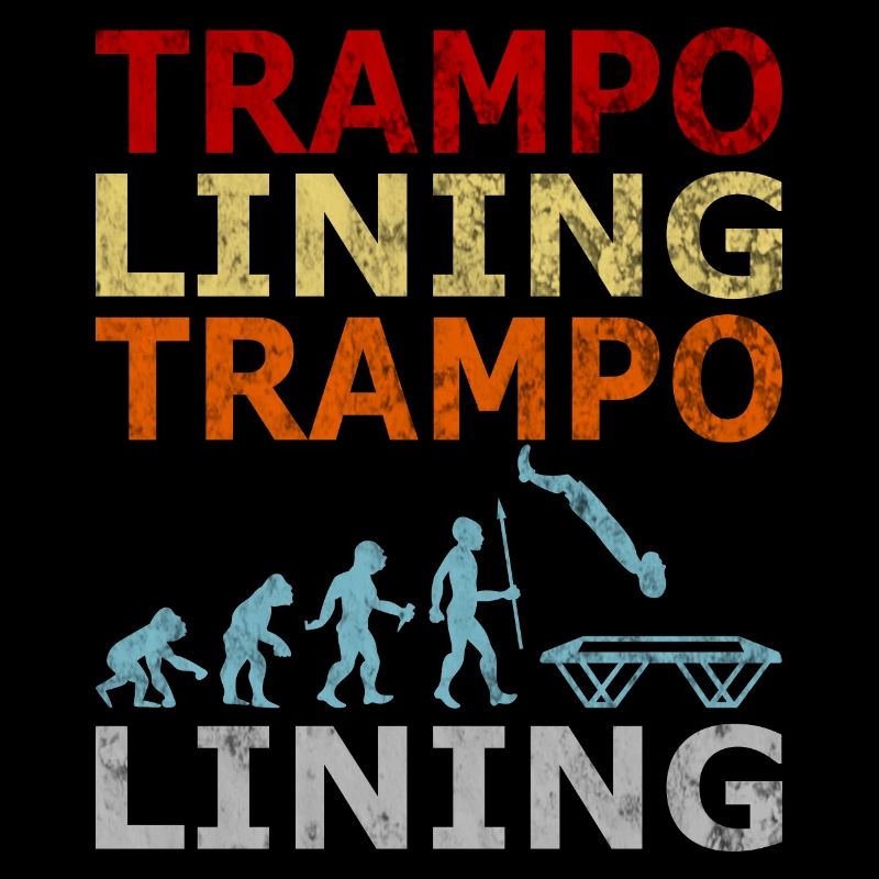 Retro Vintage Style Evolution Trampoline Gymnastics