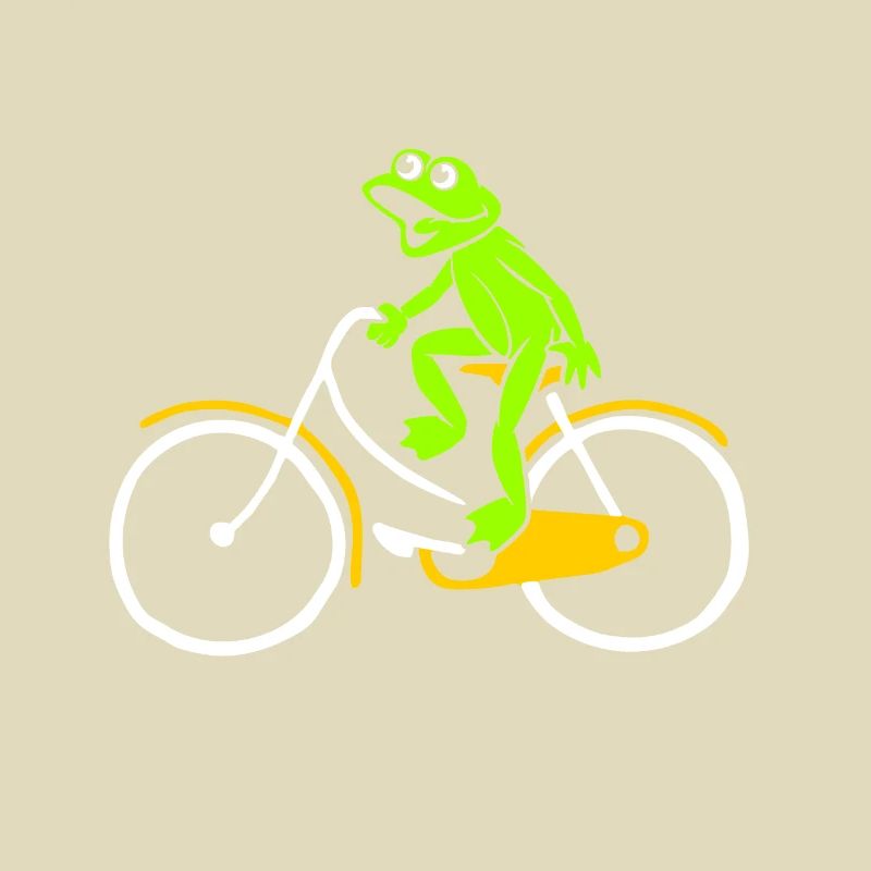 Frog rides a bicycle gift