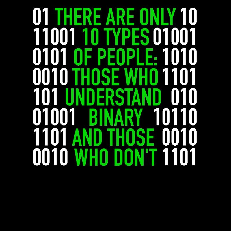 Il y a seulement 10 types de code binaire de personnes
