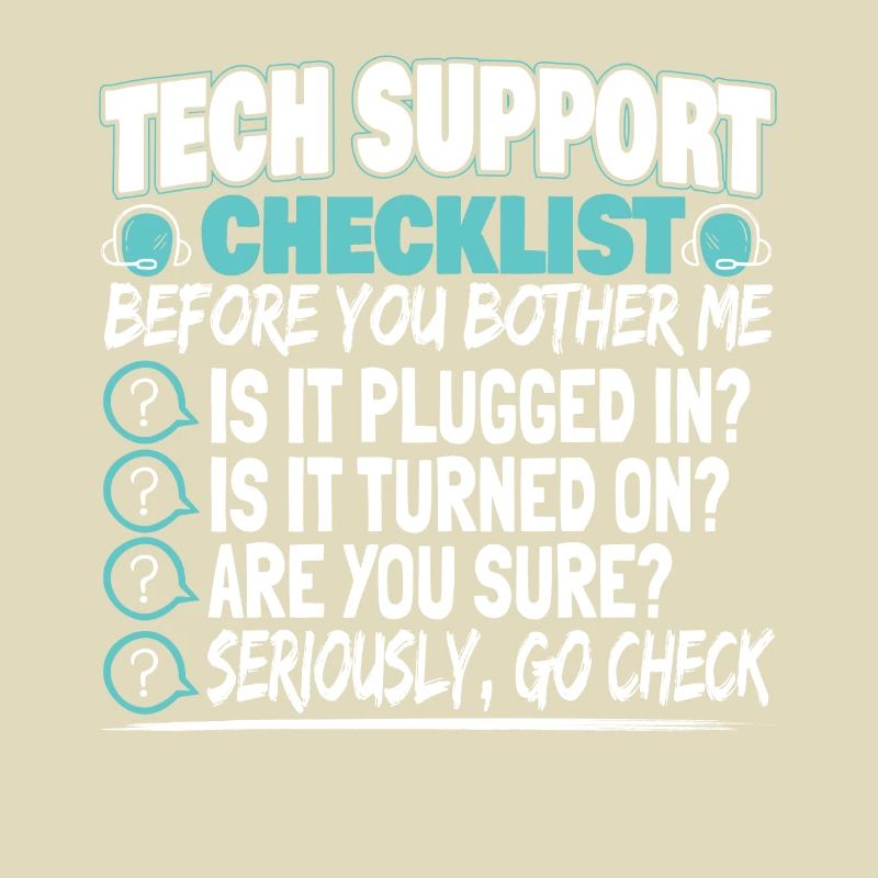 Tech Support Checklist Administrator technicien