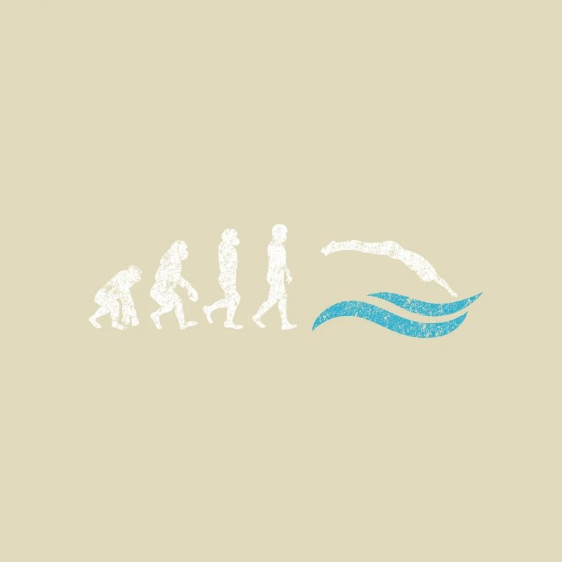 Nageur evolution singe cadeau saut