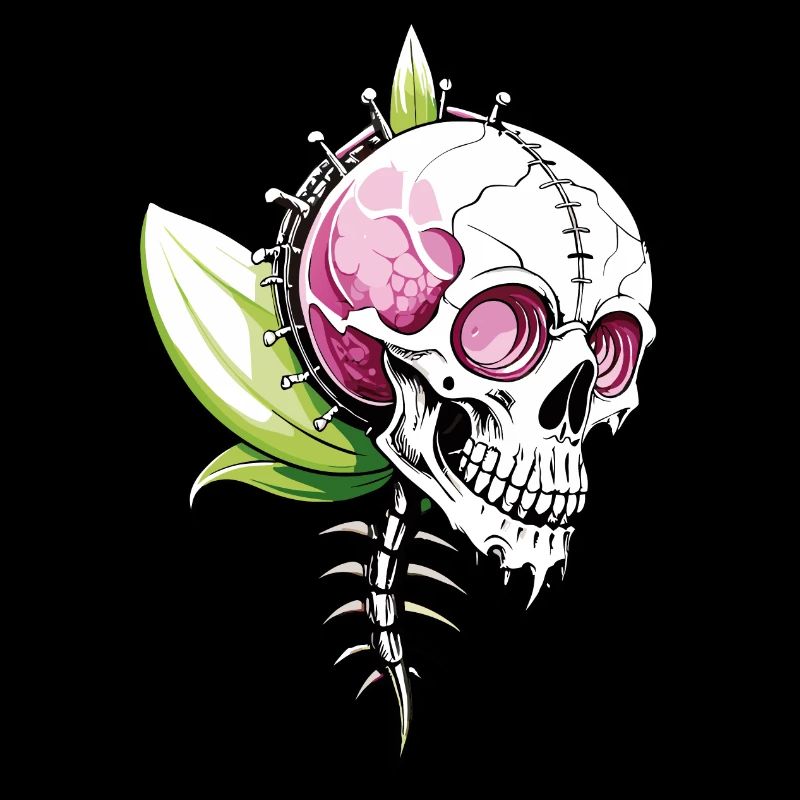 Orchidée Skull // Crâne Orchidée / Fleur FS0147