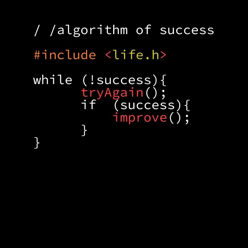 Algorithm of success Nerd Code du programme développeur