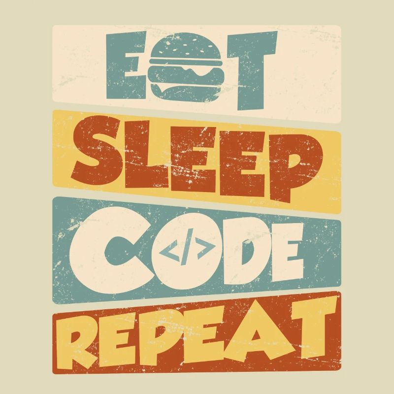 Programmer Developer IT Saying Eat Sleep Code