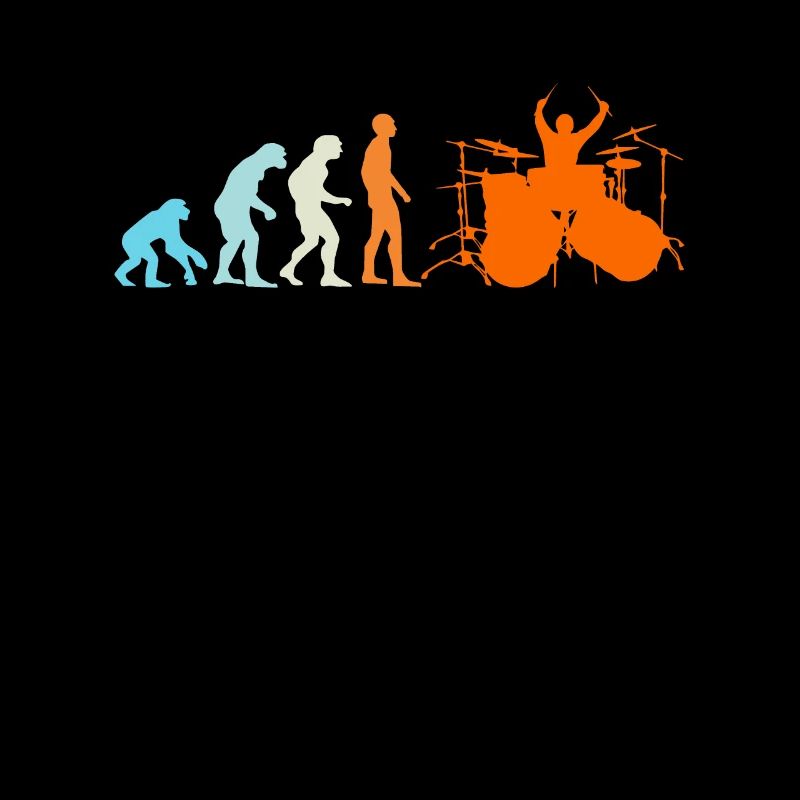Schlagzeuger Drummer Evolution Affe Mensch