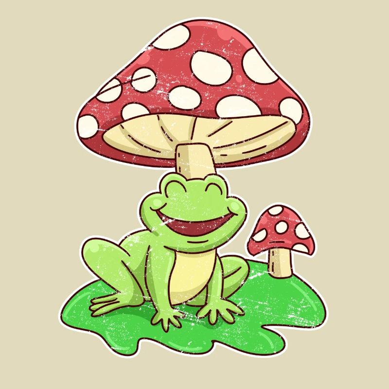 Frog and toadstool Cottagecore Aesthetic