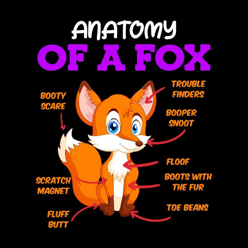 Anatomie eines Fuches Fuchs Kinder
