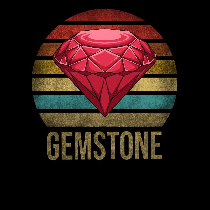 Ruby Gemstone Retro Sunset
