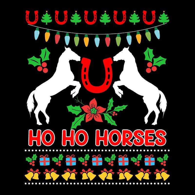 Ho Ho Chevaux Ugly Chritsmas Cavalier Cavalier