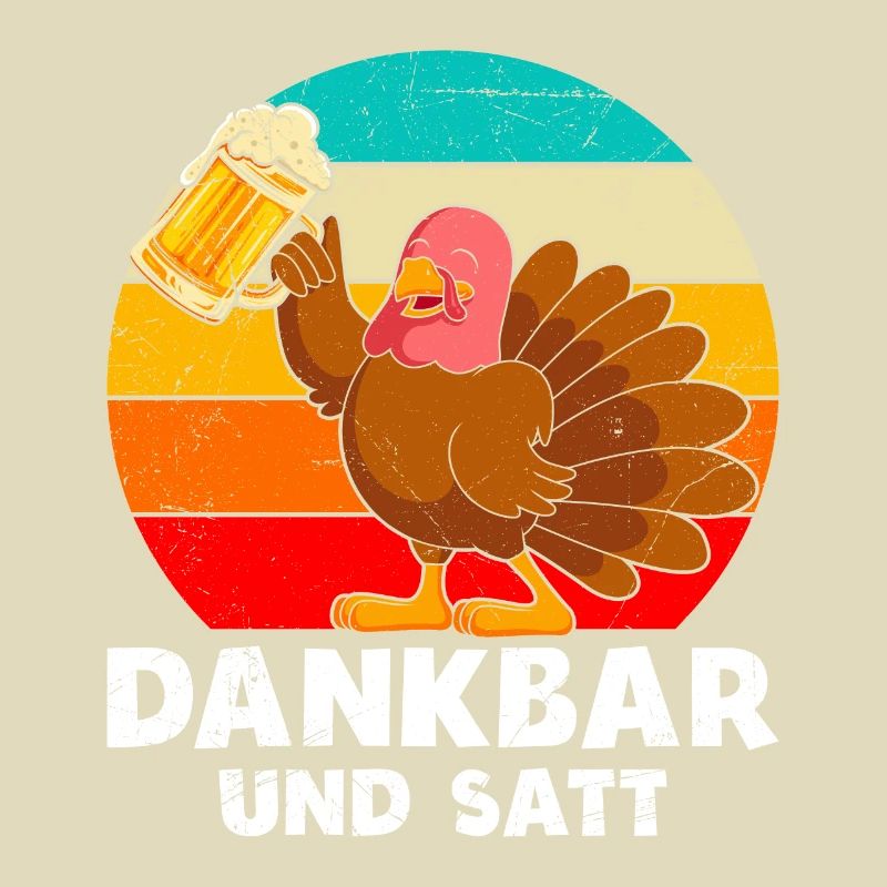 Dankbar und Satt Biertrinker Truthahn