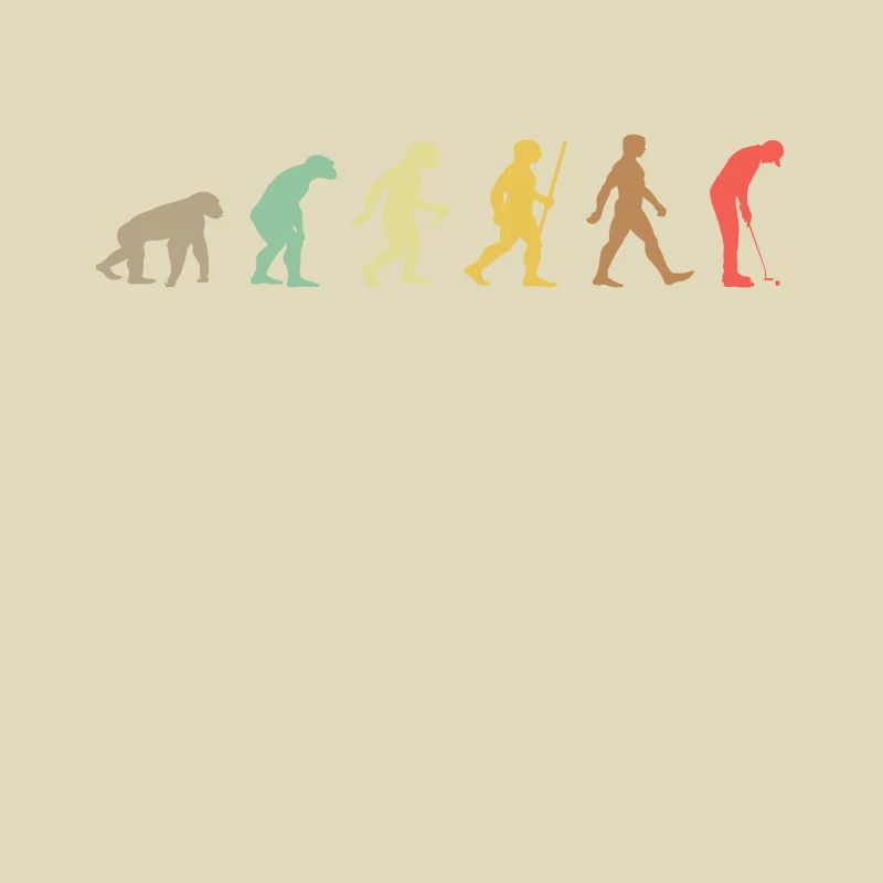 Golf Retro Golfer Evolution Lustiges Golfen