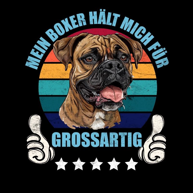 German Boxer THINKS I'M GREAT Retro