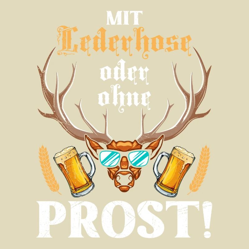 Mit oder ohne Lederhose Prost! Biertrinker