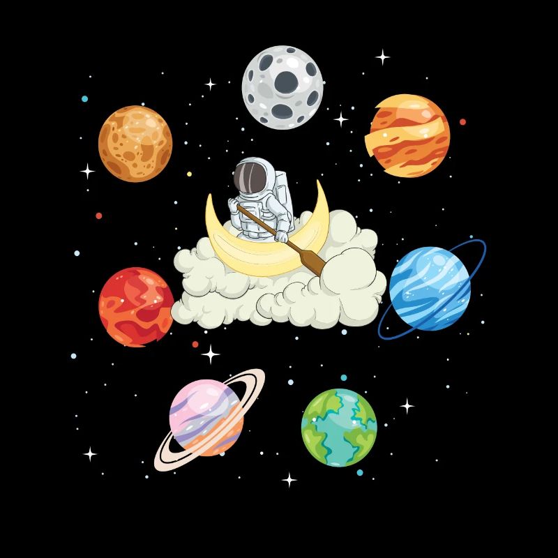 Astronaute Planète Aviron Nuage
