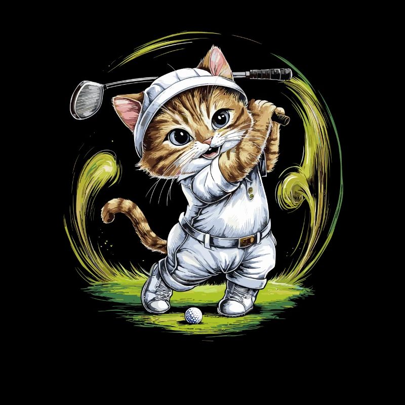Niedliche Katze spielt Golf