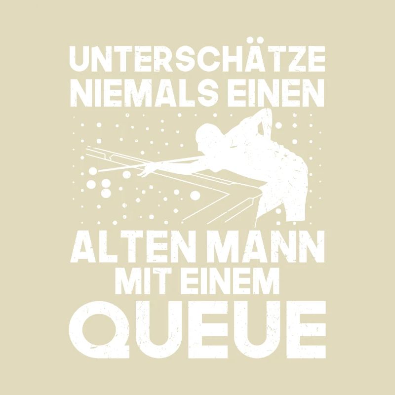 Billard alter Mann Queue