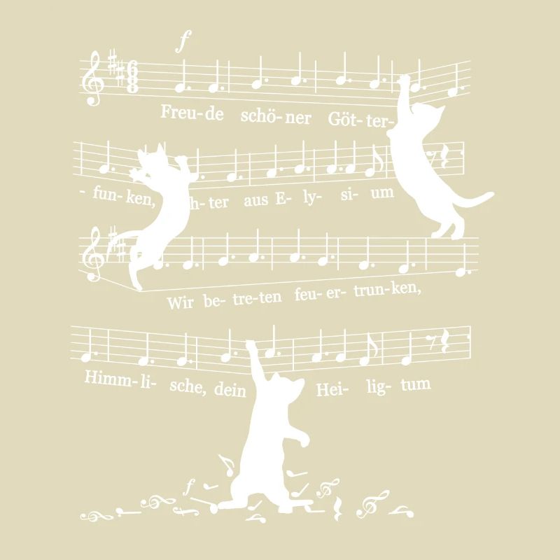 Cheeky Kitten Cats Beethoven 9th Symphony Notes