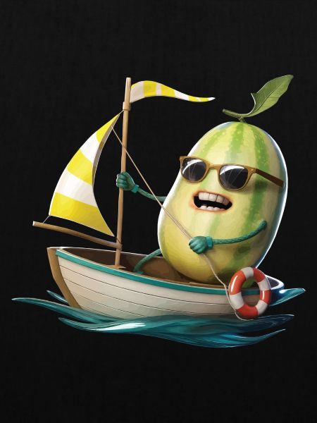 Obst Honigmelone Bootfahren Geschenk