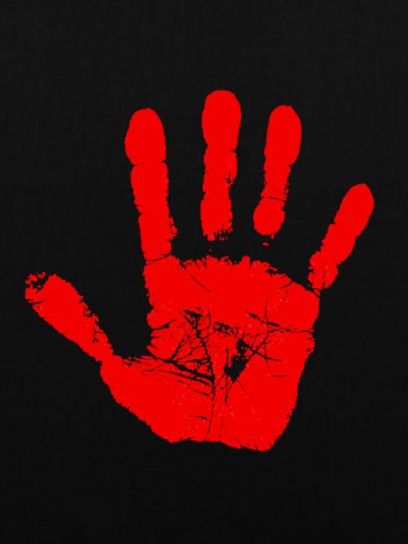 Roter Handabdruck
