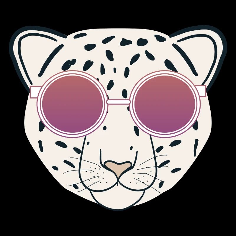 Leopard head with pink bezel