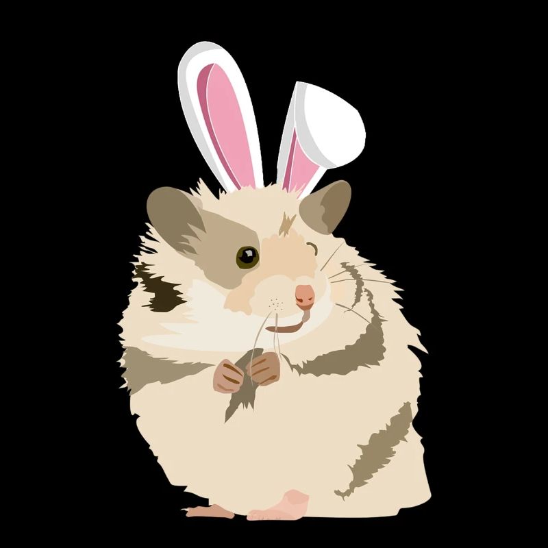Hamster With Easter Bunny Ears Funny Pascha