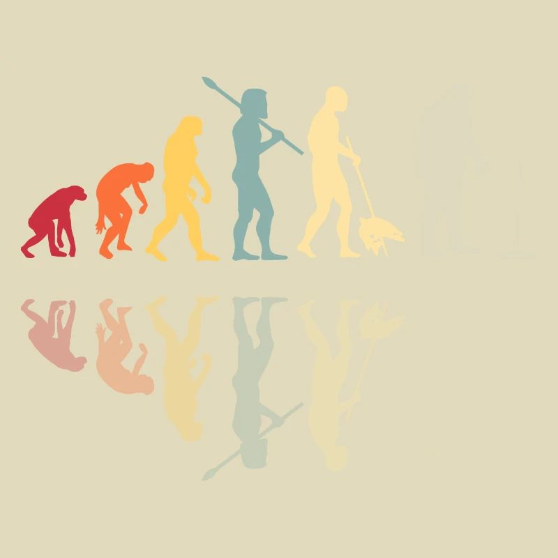 Fischer Menschliche Evolution Vintage Eisfischen