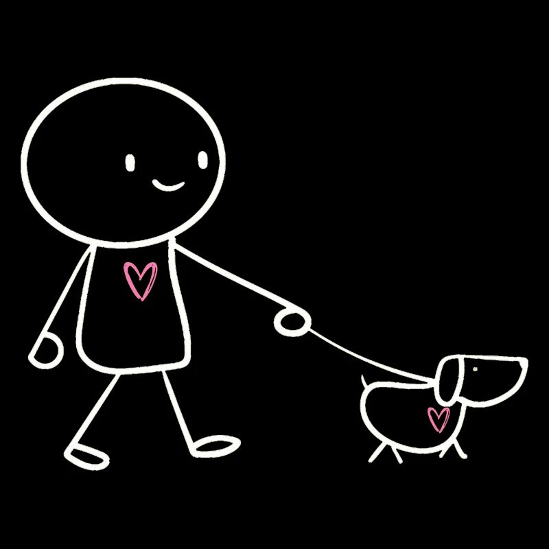 Süßes Hunde Geschenk Hundehalter Strichmännchen