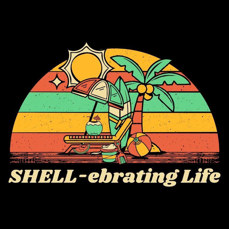 SHELL-ebrating Life Motivational Quote Beach