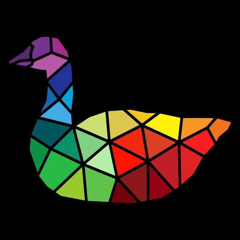 Polygon, poly geese, goose. funny and silly bird.