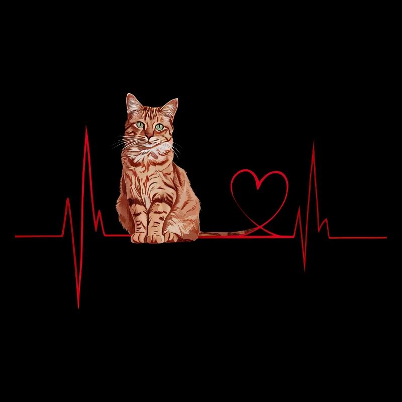 Katzen Herzschlag Geschenk