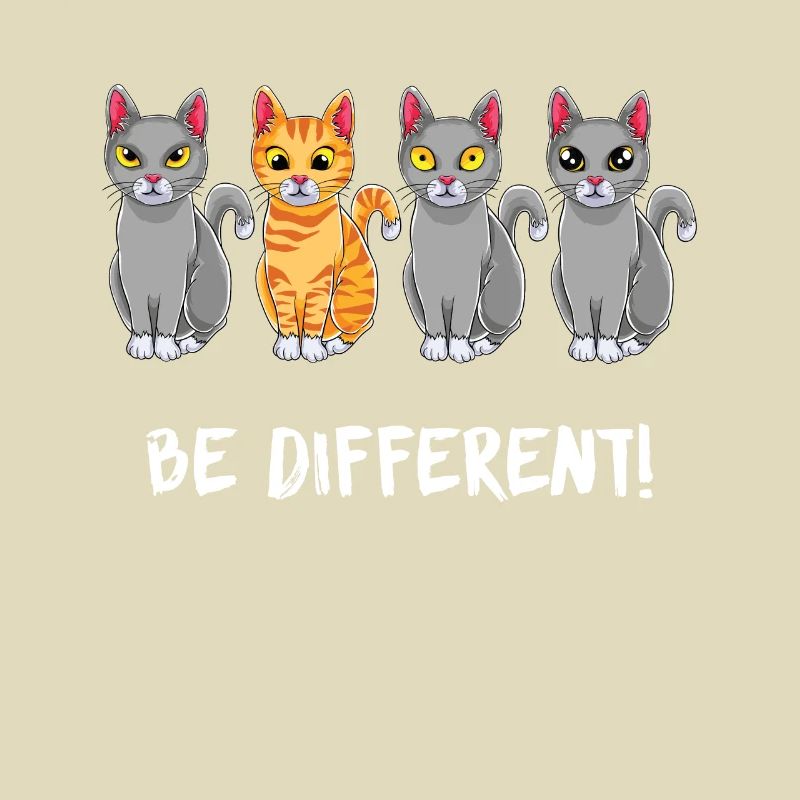 Be Different - Katze Spruch Cat - Süßes Katzen