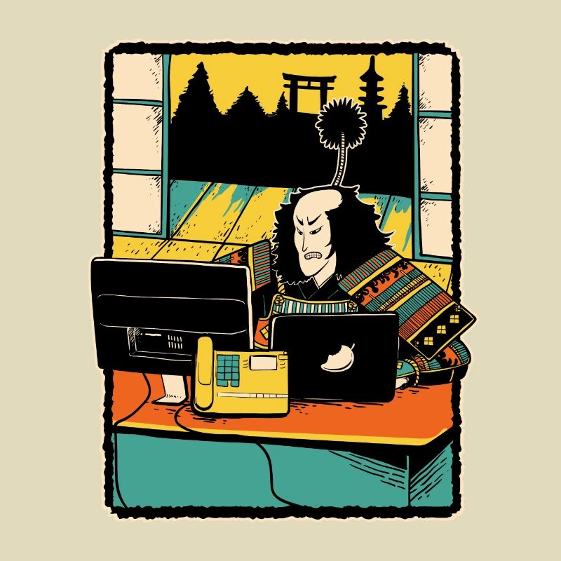 Samurai Computer Nerd Programmierer IT Webdesigner