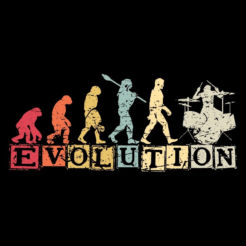 Human Evolution Guitar Band Retro Vintage