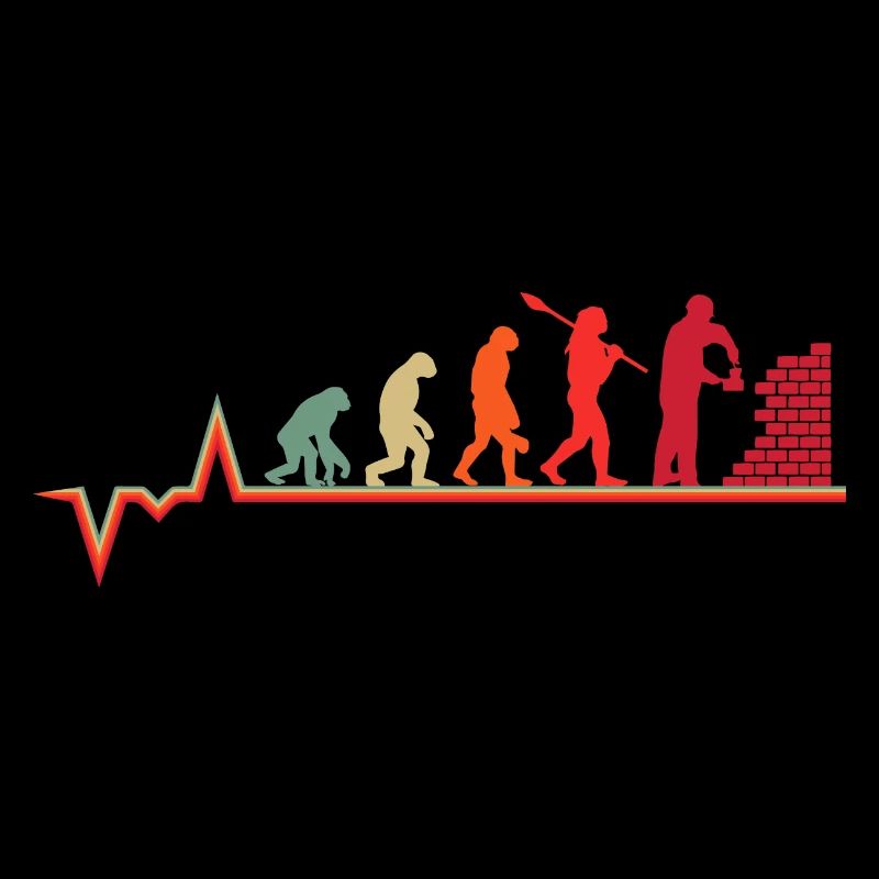 Evolution Maurer Herzschlag Bauarbeiter