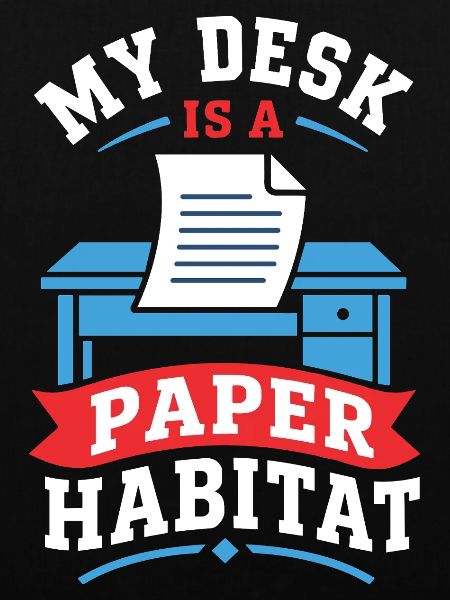 Schreibtisch als Papier Habitat