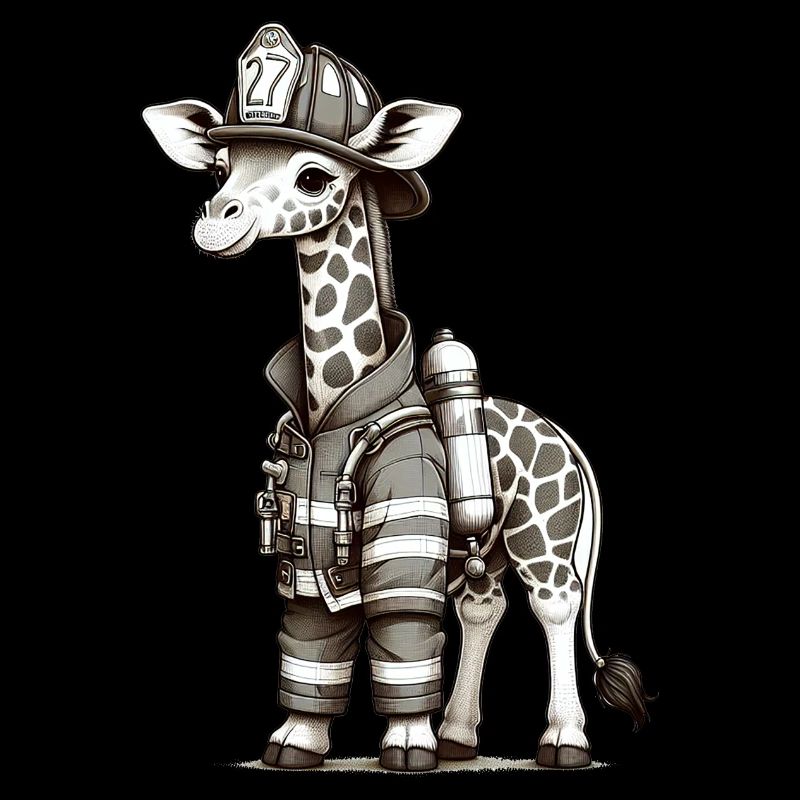 Cute Giraffe Firefighter