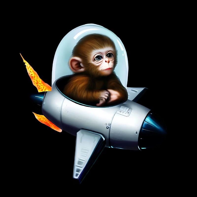 Astronaute Monkey Rocket Space