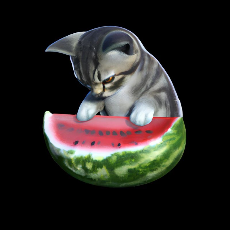 Chat et pastèque