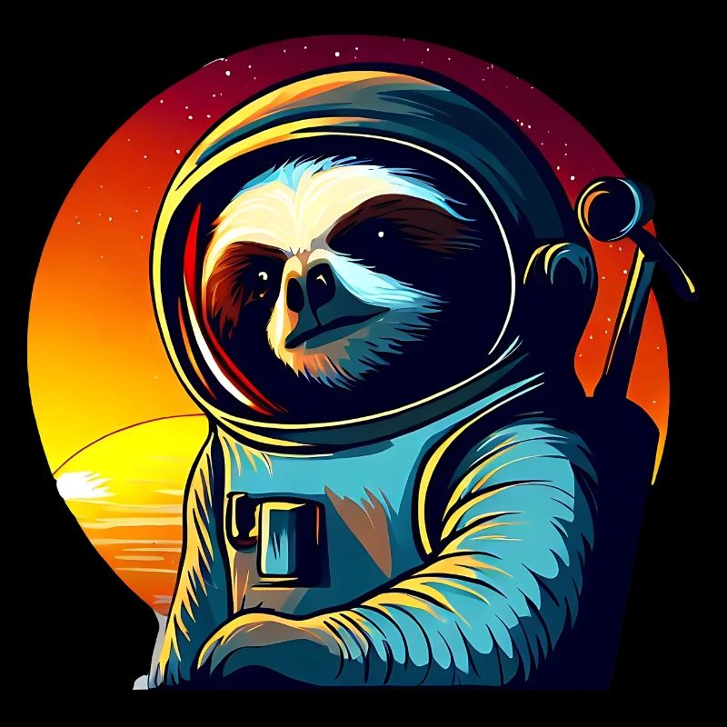 Lazyer in space at sunset