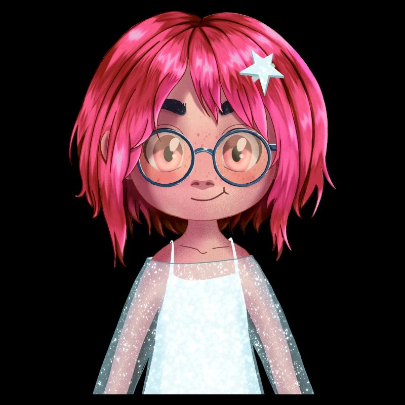 Manga Mädchen Chibi Figur PINK