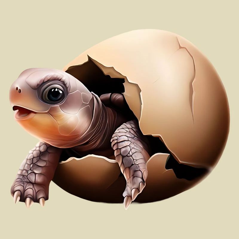 La tortue éclot de l’œuf