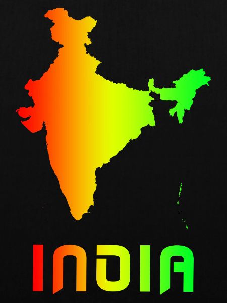 Indien Landkarten Regenbogen Design / Geschenk