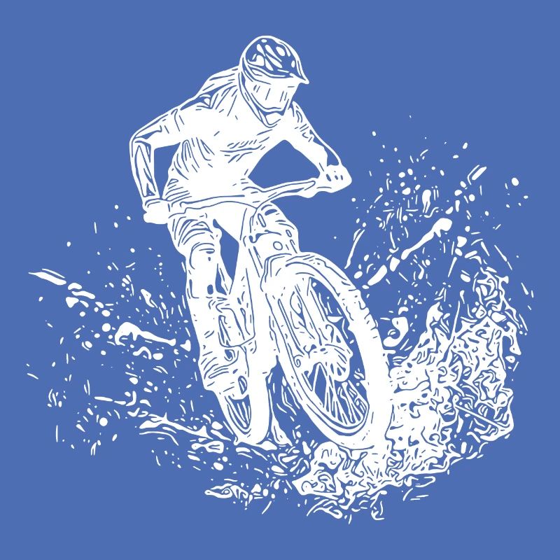 Berg Mountainbiker Schlamm Spritzer Abfahrt