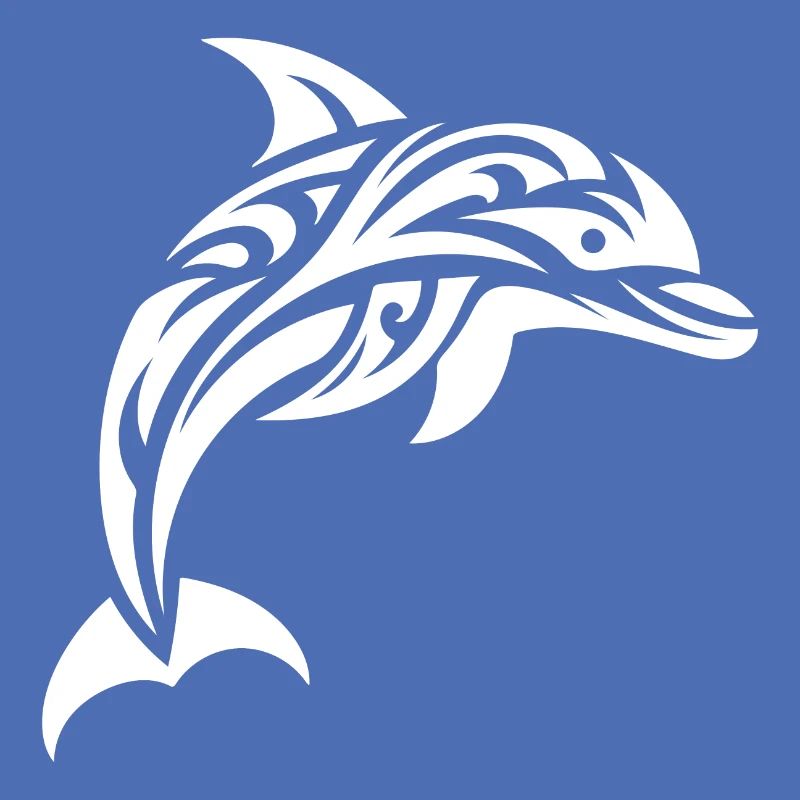 Springender süßer Tattoo Delfin