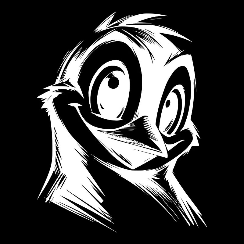 Style de dessin au crayon de dessin animé pingouin