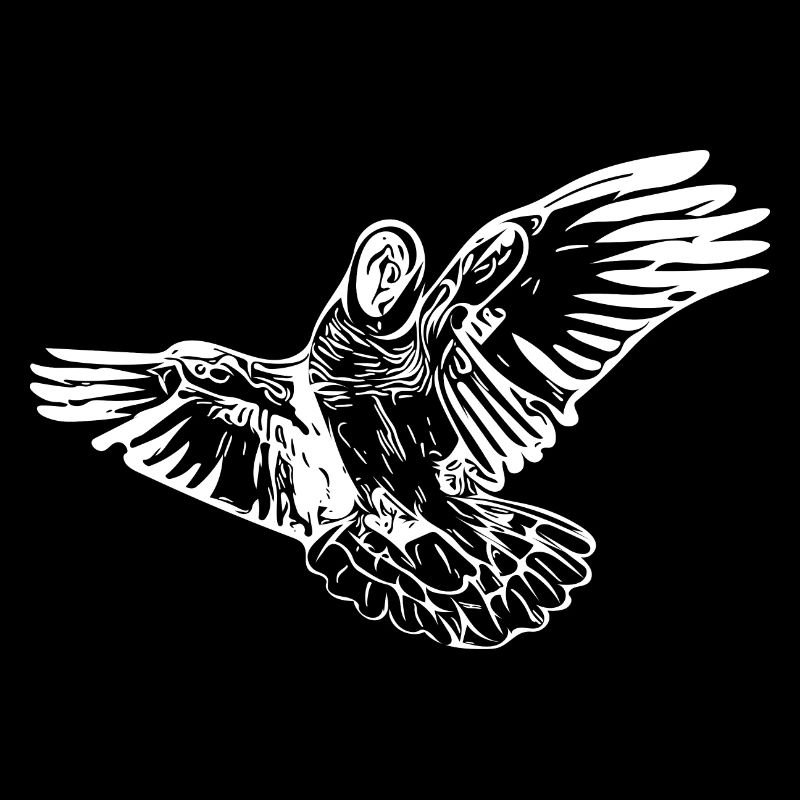 Parrot Vintage Bird Flight Drawing
