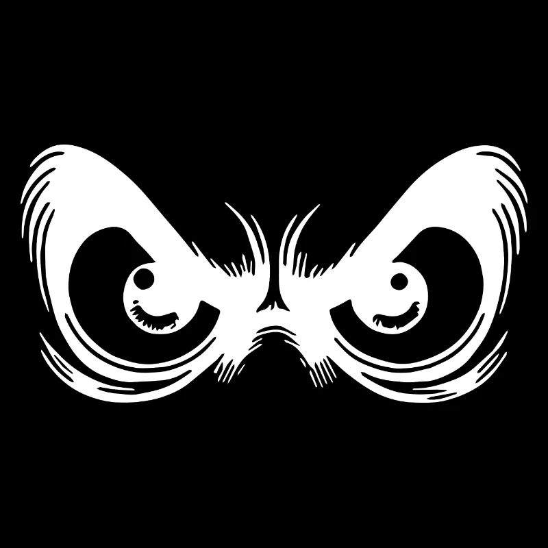 Yeux en colère avec regard fixe